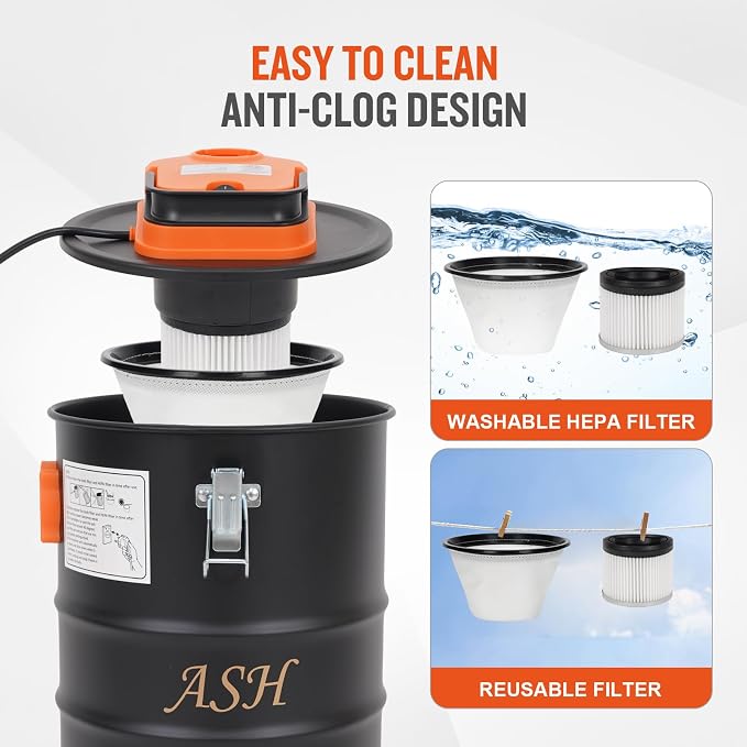 Ash Vacuum Cleaner -4 Gallon Fireplace Ash Vac - Image 4