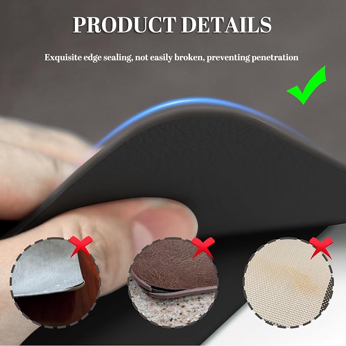 BLESWIN Faux Leather Placemats, PU Dining Table, Waterproof and Oil Resistant - Image 4