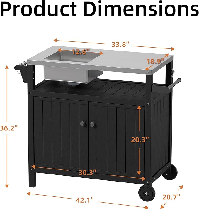 TORVA Multi-Functional Outdoor Grill Cart - Image 7