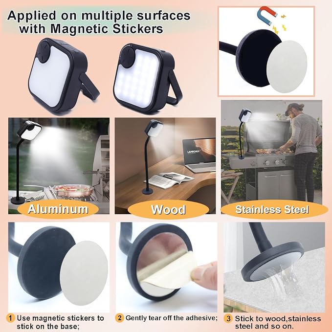 Grill Lights for Outdoor Grill, Magnetic Grill Lights Rechargeable Ultra-Bright - Image 3