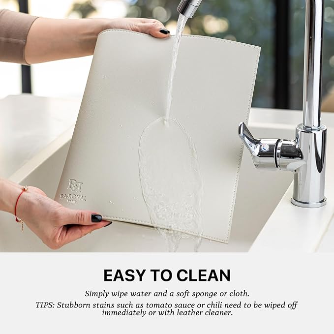 Faux Leather Placemats Set of 4 Vinyl Washable Wipeable Table Mats - Image 3