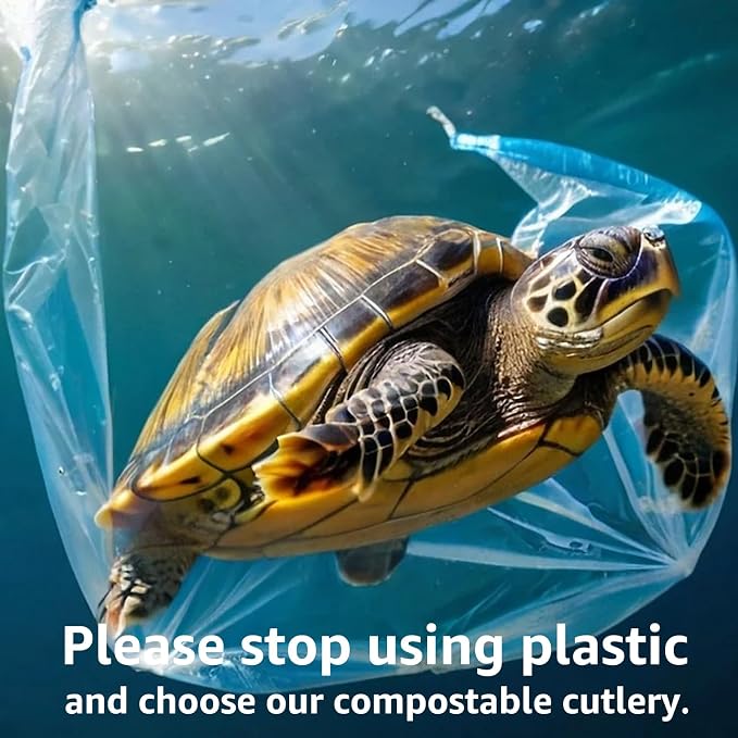 MISISIPI 100% Compostable Forks Biodegradable Forks HeavyDuty No Plastic Forks - Image 2