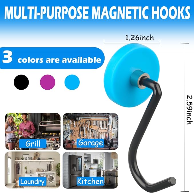 Strong Magnetic Grill Hooks, Heavy Duty Magnet Hooks - Image 7