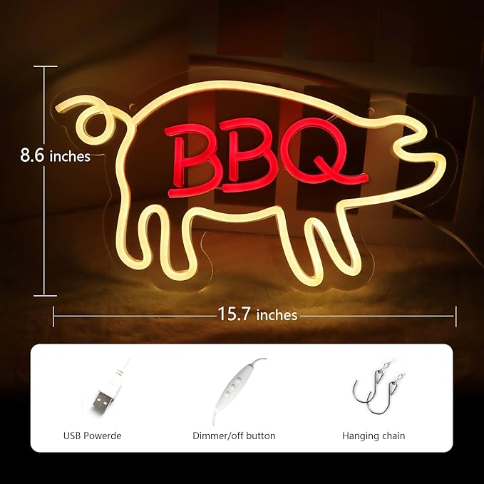 JFLLamp BBQ Neon Signs for Wall Decor Neon Lights for Bedroom Led Signs - Image 3