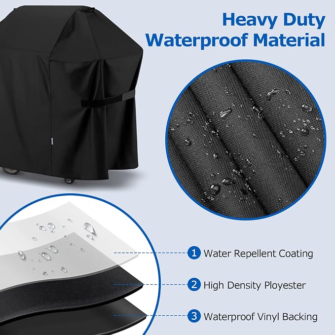 SunPatio BBQ Grill Cover 52 Inch, Outdoor Durable Waterproof Gas Barbecue Cover - Image 4