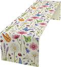 Flower Floral Table Runner, Butterfly Wildflowers Daisy Spring Summer Rustic by Unknown