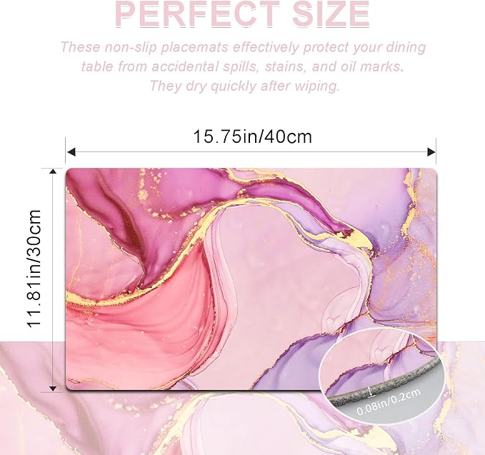 Marble Pink Placemats Set of 4 - Image 5