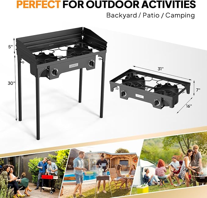 ROVSUN 2 Burner Outdoor Camping Stove - Image 6