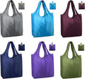 BeeGreen Colorful Reusable Grocery Bags 6 Pack, Heavy Duty Totes by BeeGreen