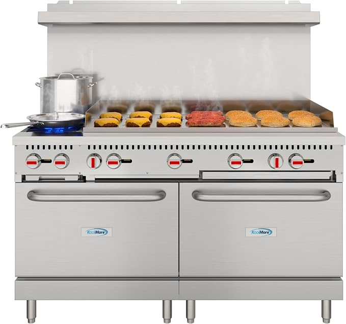 KoolMore 60 in. Double Oven Commercial Cooking Range by KoolMore