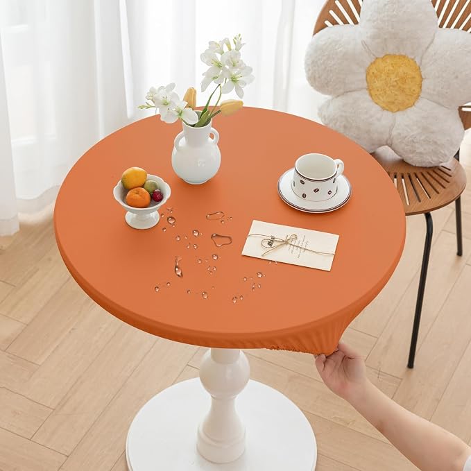 Fall Round Fitted PU Tablecloth by Huierxun