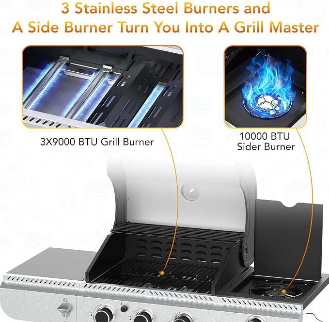 3-Burner Propane Gas Grill - Image 6