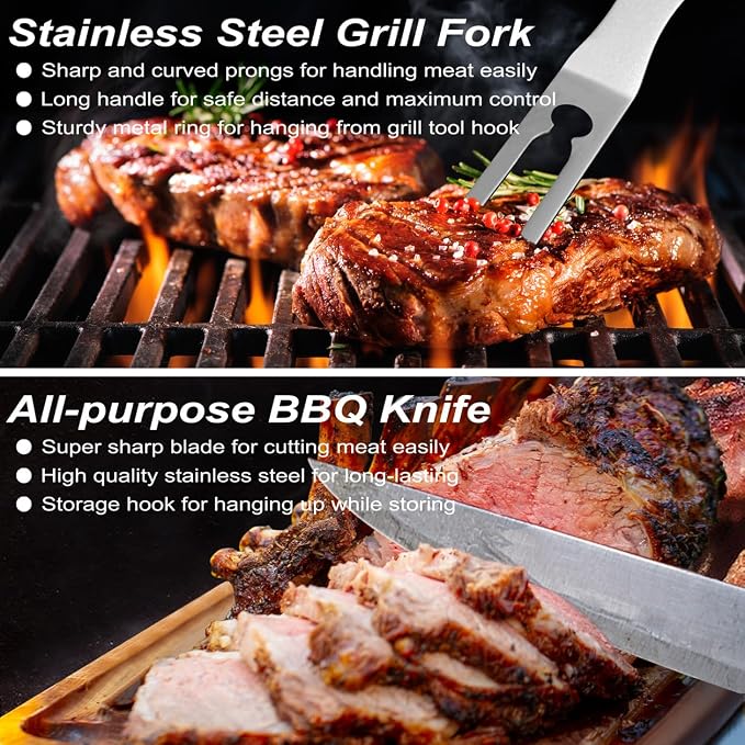POLIGO 29 PCS BBQ Grill Accessories Stainless Steel BBQ Tools Grilling Tools Set - Image 5