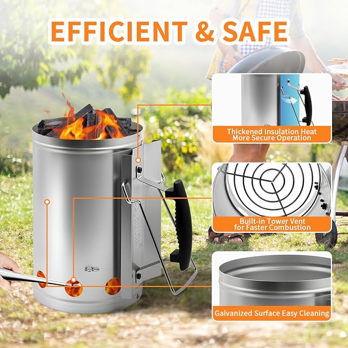 7.5X12inch XL Charcoal Chimney Starter - Image 6