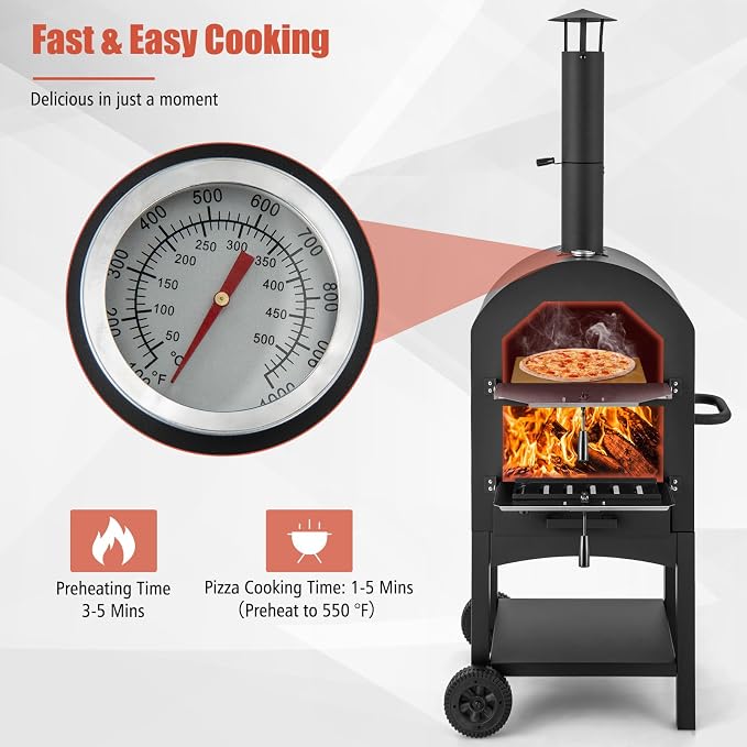 Giantex Wood Fired Pizza Oven - Image 2