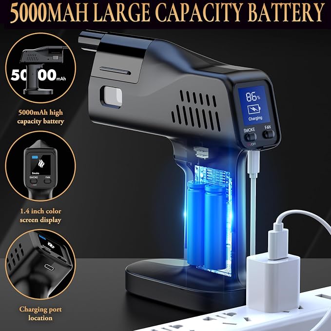Smoking Gun for Cocktails and Food, One Key Operation, 5000mAh Rechargeable - Image 7