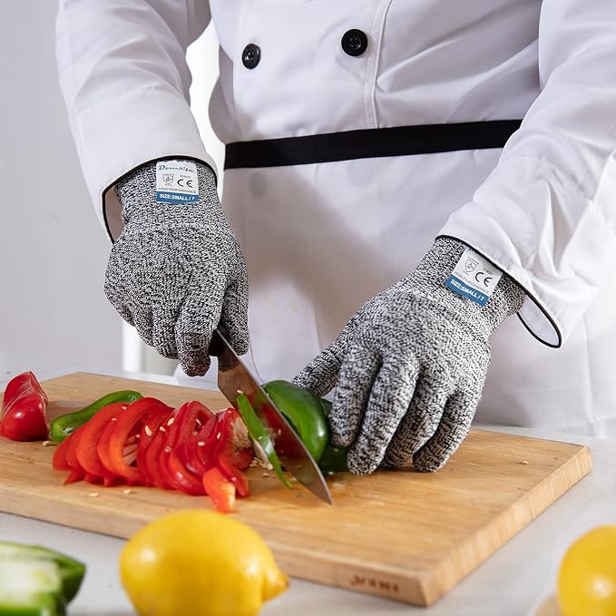 Dowellife 3 Pairs Cut Resistant Gloves Food Grade Level 5 Protection, Safety - Image 5