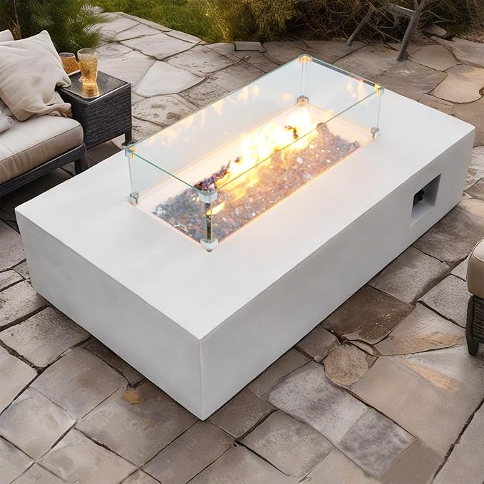 EXPLUX Outdoor Propane Gas Fire Pit Table 65, 000 BTU 52-inch Concrete - Image 7