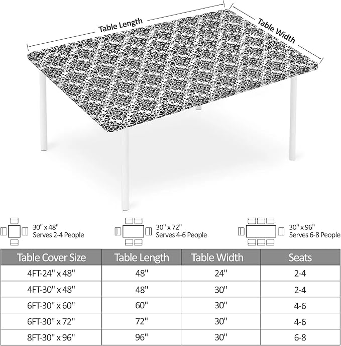 Rectangle Table Cloth Cover Waterproof Elastic Fitted Polyester Fitted - Image 2