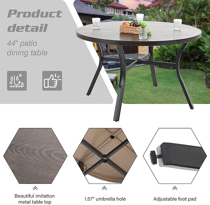 Sophia & William Outdoor Dining Set Patio Dining Set - Image 5