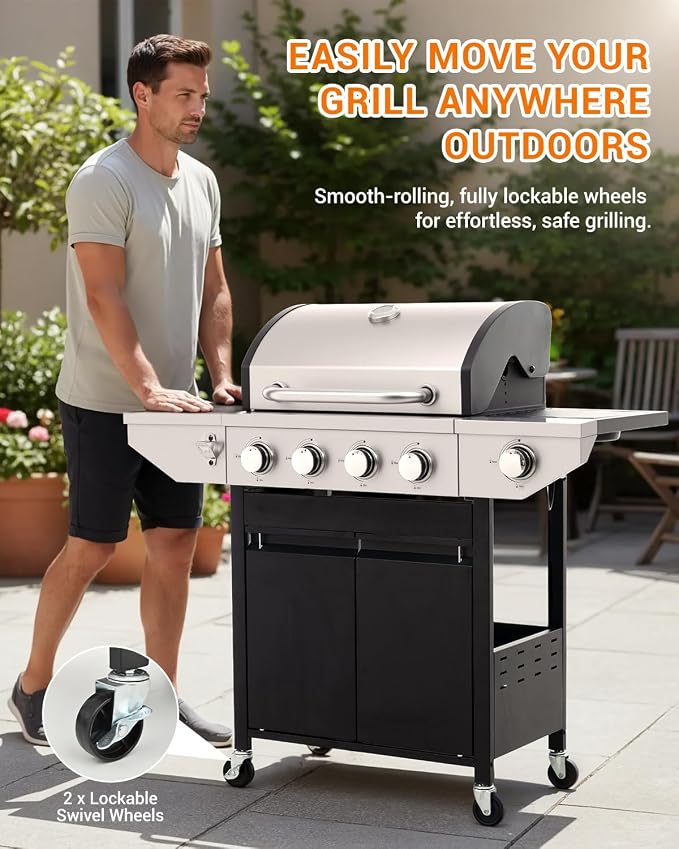 4-Burner Propane Gas BBQ Grill - Image 7