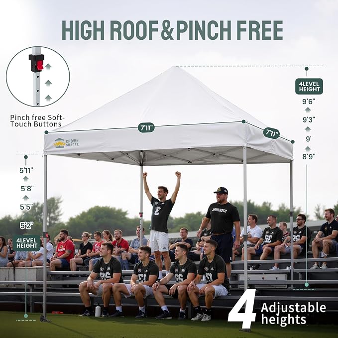 CROWN SHADES 8x8 Pop Up Canopy Tent, Commercial Canopy Tent Heavy Duty - Image 3