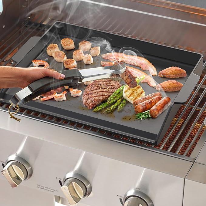 Onlyfire Universal Cast Iron Cooking Griddle, Pre-Seasoned Nonstick Coating - Image 5