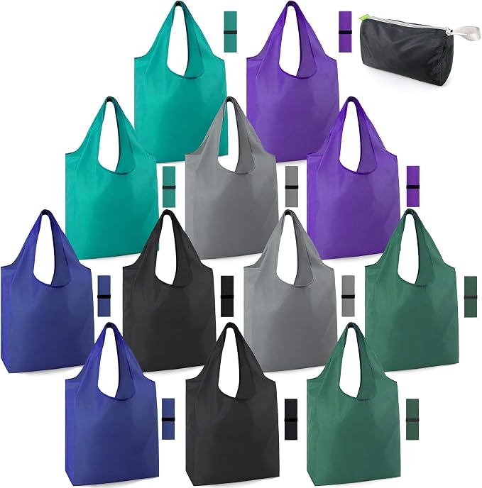 BeeGreen Reusable Bags for Shopping Machine Washable 12 Pack Xlarge Grocery by BeeGreen