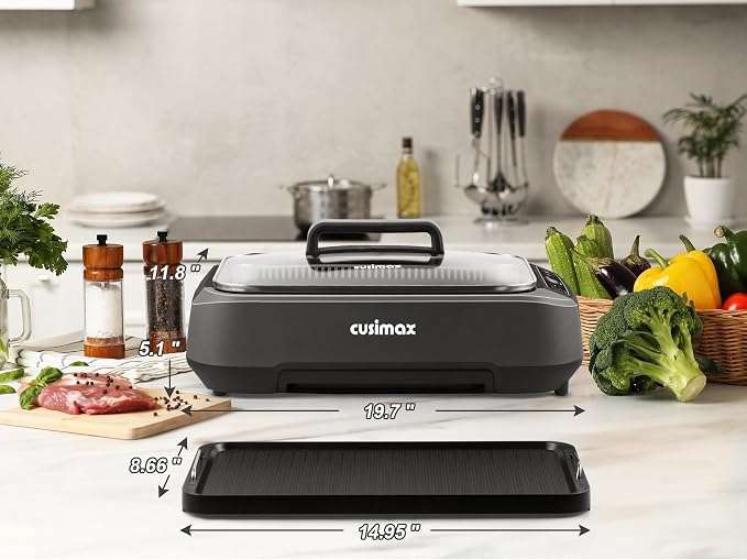 CUSIMAX Smokeless Grill, Electric Indoor Grill, 1500W Korean BBQ Grill - Image 7