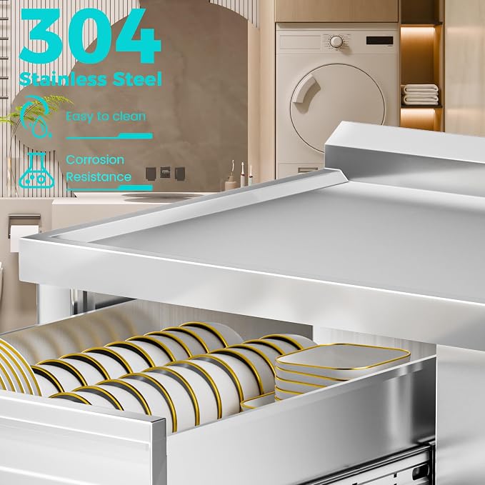 WOEDEN 47" 304 Stainless Steel Utility Sink, Free-Standing Commercial Sink - Image 3