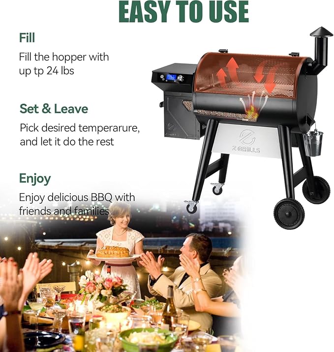 Z GRILLS Wood Pellet Grill & Smoker, 8-in-1 Outdoor BBQ Grill - Image 7