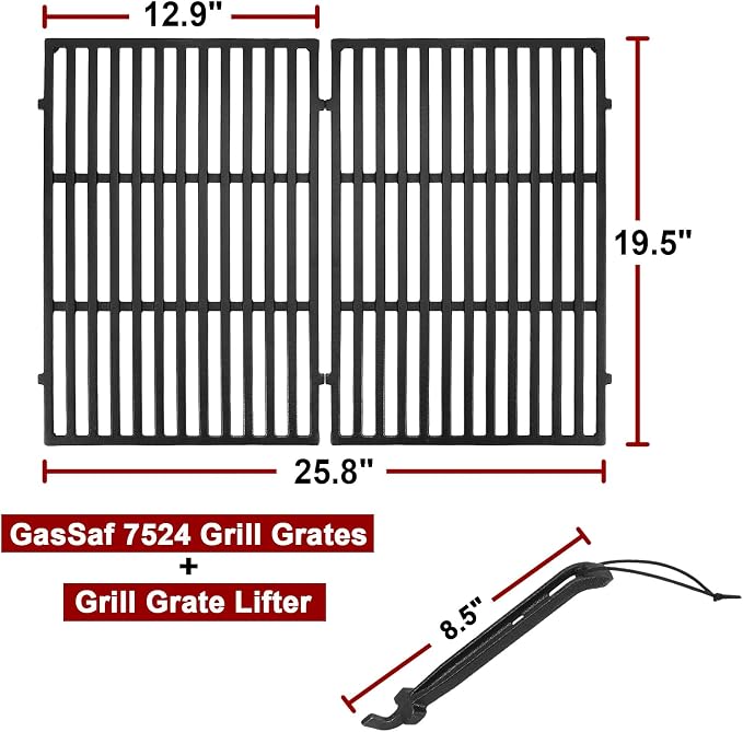 GasSaf 19.5" Grill Grates and Cooking Grate Lifter - Image 2