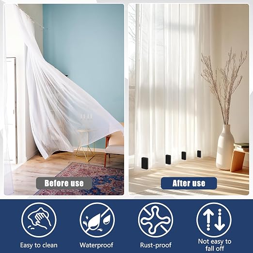 32 Pcs Outdoor Curtain Weights, 16 Pairs Upgrade to Heavier Magnetic Drapery - Image 7