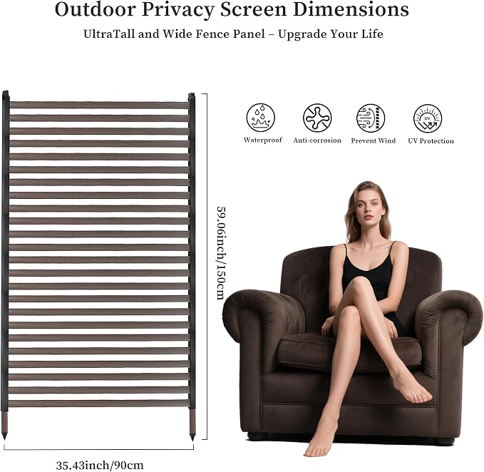 Outdoor Privacy Screens, 3FT X 5FT Decorative Privacy Fence Panels - Image 2