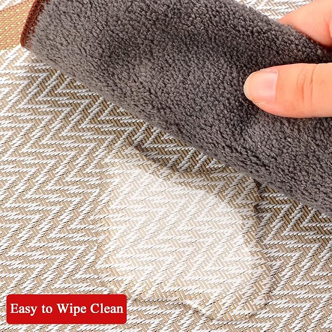 Luxurious Placemats Set of 4, Durable Table Mats Kitchen Plastic Washable - Image 5