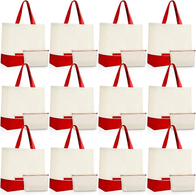 Sanwuta 24 Pcs Canvas Tote Bags Bulk by Sanwuta