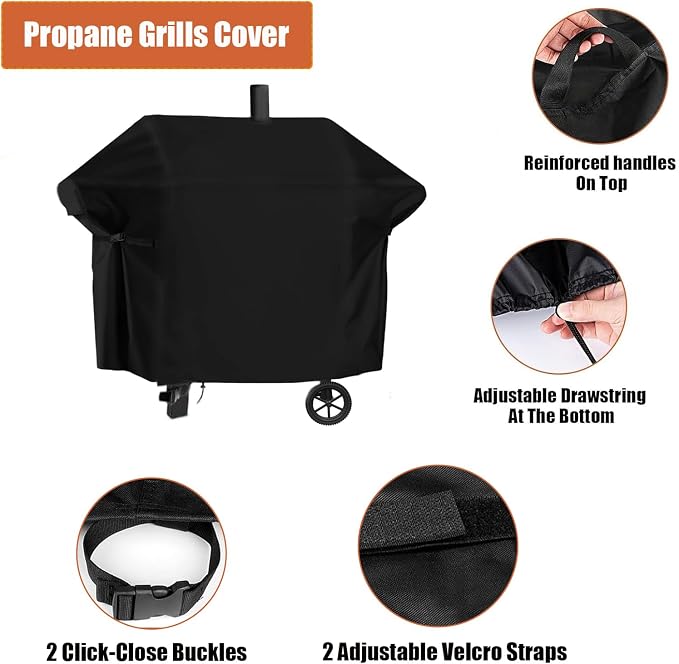 Grill Cover for Oklahoma Joe's Longhorn Combo Charcoal Gas Smokers & Grills - Image 4