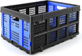 PMMJ 55L Collapsible Crate for Storage, 22”L x 15.8”W x 10.2”H, Heavy Duty PP by PMMJ