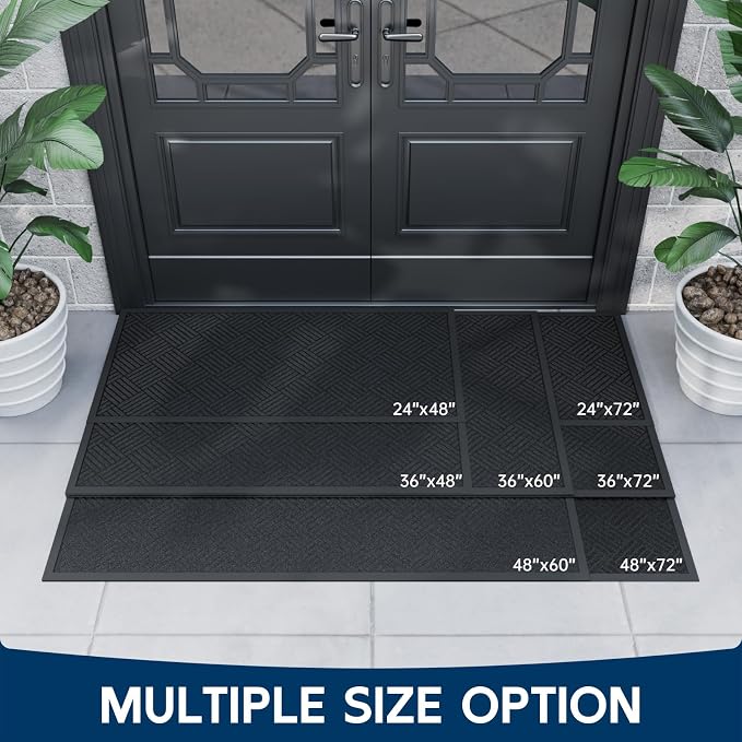 Front Door Mat Outside Entrance, Trap Dirt Outdoor Doormat Low Profile - Image 7