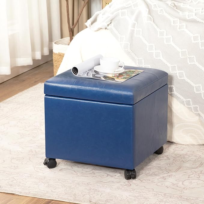 Homebeez Faux Leather Storage Ottoman - Image 2