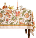 patdrea Designer Vintage Linen Rectangle Tablecloth, Provencal Rustic Floral by Welcometopatdrea