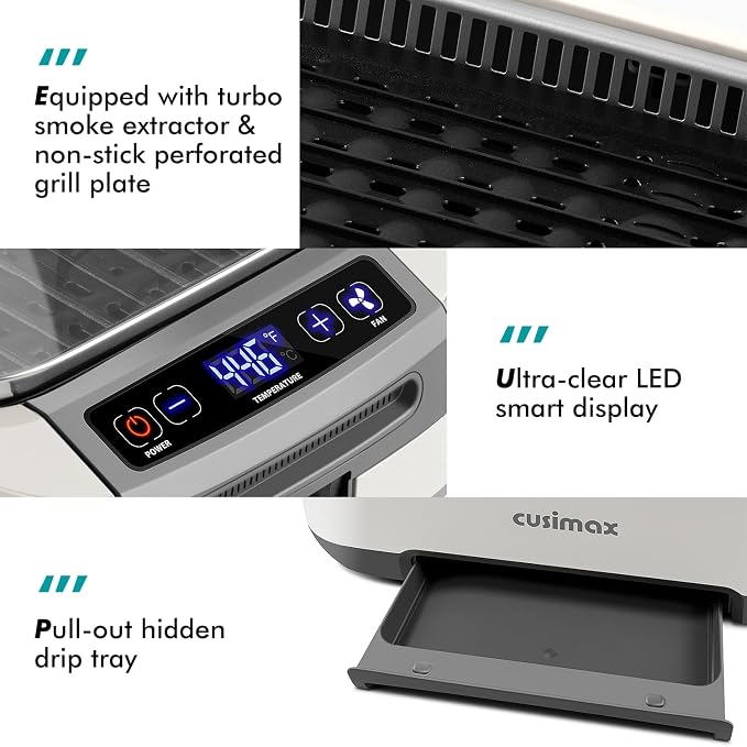 Smokeless Indoor Grill, CUSIMAX Electric Grill, 1500W Korean BBQ Grill - Image 2