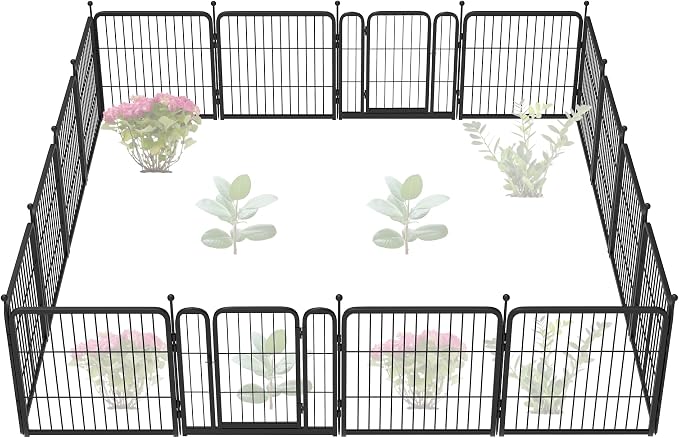 FXW Garden Fence Outdoor for The Yard – 24in x 30.4ft Heavy Duty Metal Animal by FXW