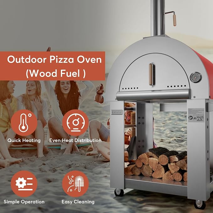 Empava Pizza Oven with Open Shelf and Wheels - Image 2