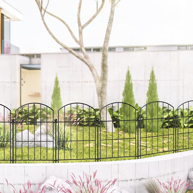 Metal Garden Fence 17in x 10ft, 10 Panels + 11 Stakes Dog Fence Border Fence - Image 2
