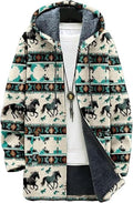 Men's Hooded Sweater Coat Knit Fleece Lined Long Cardigan Jacket by Unknown