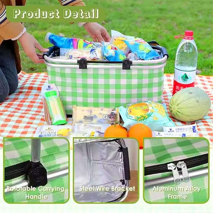 Insulated Picnic Basket Cooler Bag - Image 3