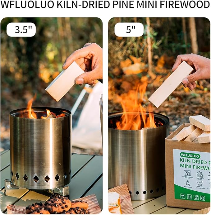 Mini Firewood 5'' Lengths Barkless Pine Kiln Dried Firewood Great Fire Pit - Image 8