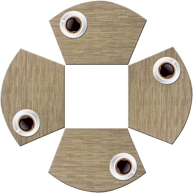 PIGCHCY Wedge Shaped Placemats for Dining Table Washable Vinyl Placemats Heat - Image 4