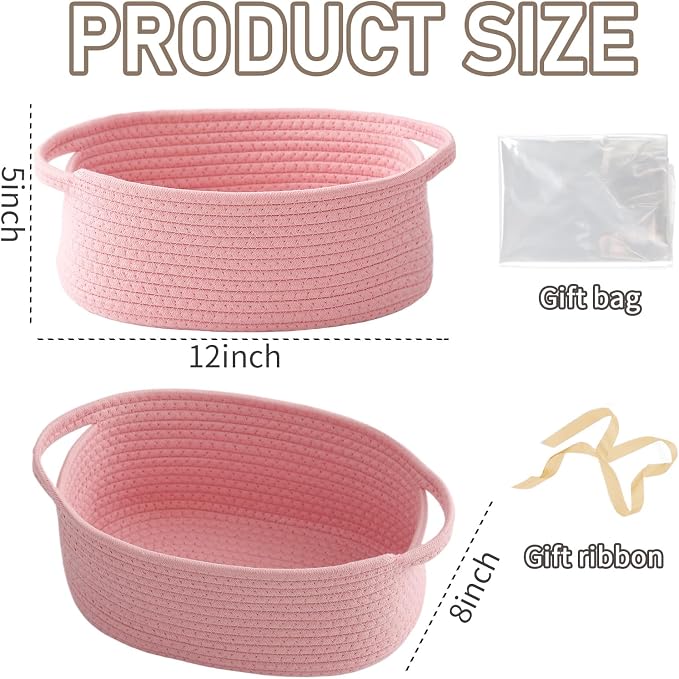 Woven Basket, Small Rope Storage Bin - Image 2